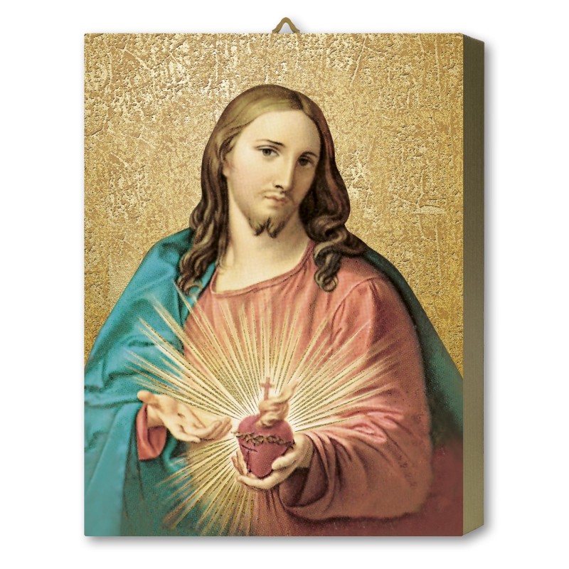 Tavola Lignea del Sacro Cuore di Gesù del Batoni in scatola regalo Tavola Lignea del Sacro Cuore di Gesù del Batoni in scatola regalo