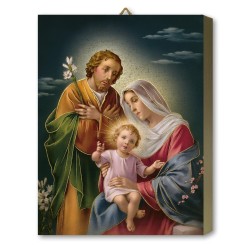 Tavola Lignea della Sacra Famiglia in scatola regalo