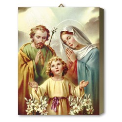 Tavola Lignea della Sacra Famiglia in scatola regalo