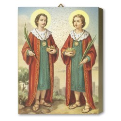 Tavola Lignea dei Santi Medici Cosma e Damiano in scatola regalo
