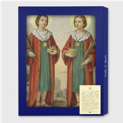 Tavola Lignea dei Santi Medici Cosma e Damiano in scatola regalo