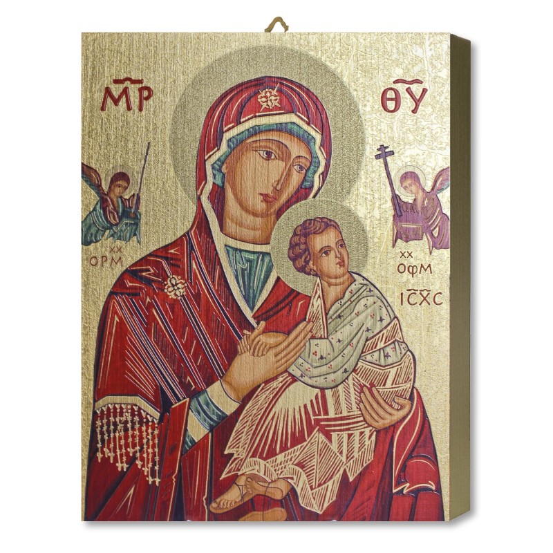 Tavola Lignea dell'icona della Madonna del Perpetuo Soccorso in scatola regalo Tavola Lignea dell'icona della Madonna del Perpetuo Soccorso in scatola regalo