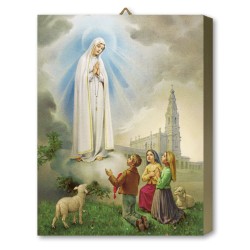 Tavola Lignea dell'Apparizione di Fatima in scatola regalo