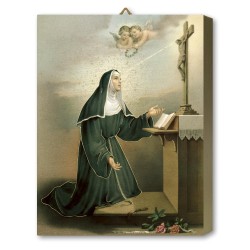 Tavola Lignea di Santa Rita da Cascia in scatola regalo