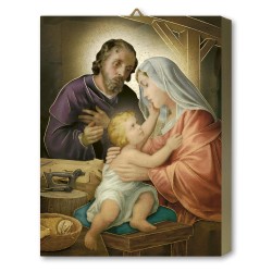 Tavola Lignea della Sacra Famiglia in scatola regalo