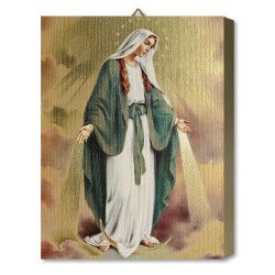 Tavola Lignea dell'icona della Madonna Miracolosa in scatola regalo