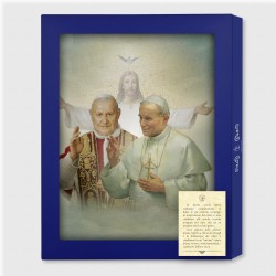 Tavola Lignea dei Santi Papa Giovanni Paolo II e Giovanni XXIII in scatola regalo