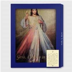 Tavola Lignea del Gesù Misericordioso in scatola regalo