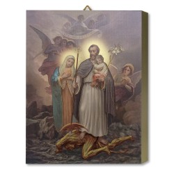 Tavola Lignea di San Giuseppe Protettore della Sacra Famiglia in scatola regalo