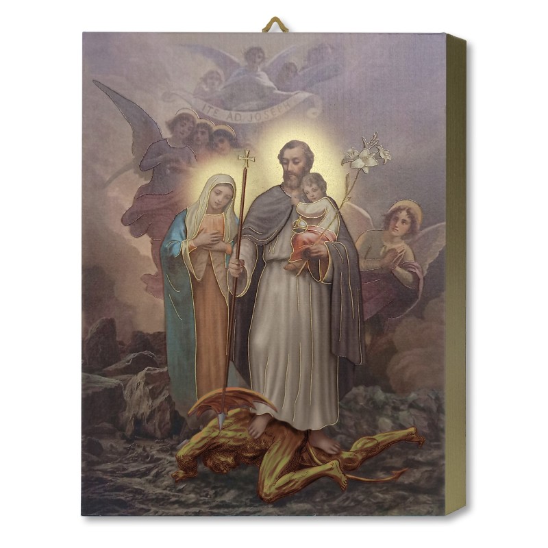 Tavola Lignea di San Giuseppe Protettore della Sacra Famiglia in scatola regalo Tavola Lignea di San Giuseppe Protettore della Sacra Famiglia in scatola regalo