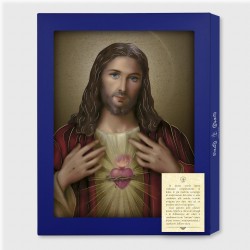 Tavola Lignea del Sacro Cuore di Gesù in scatola regalo
