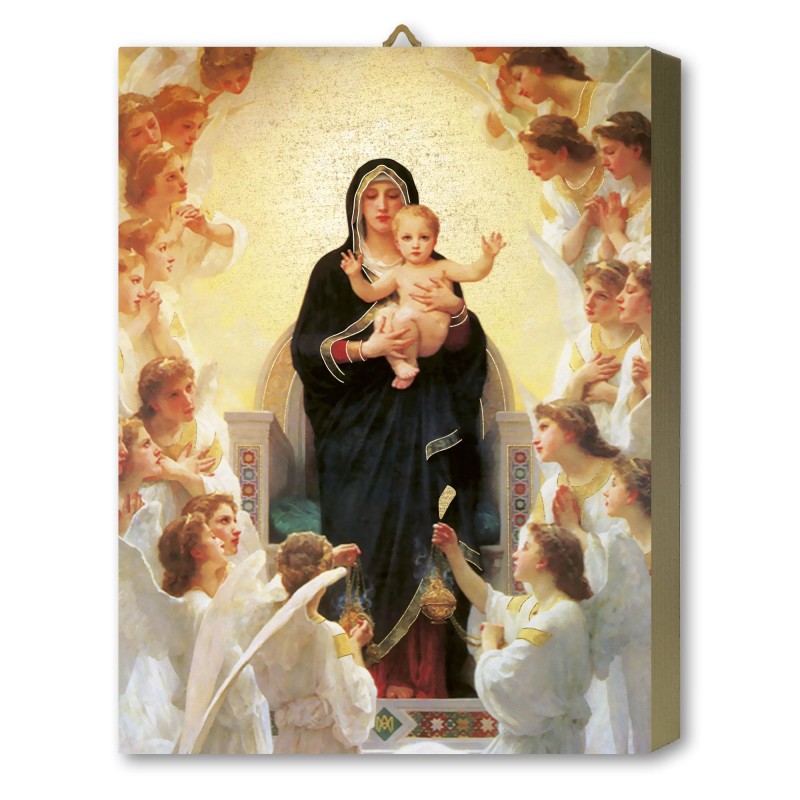Tavola Lignea di Maria Regina degli Angeli di Bourgerau in scatola regalo Tavola Lignea di Maria Regina degli Angeli di Bourgerau in scatola regalo