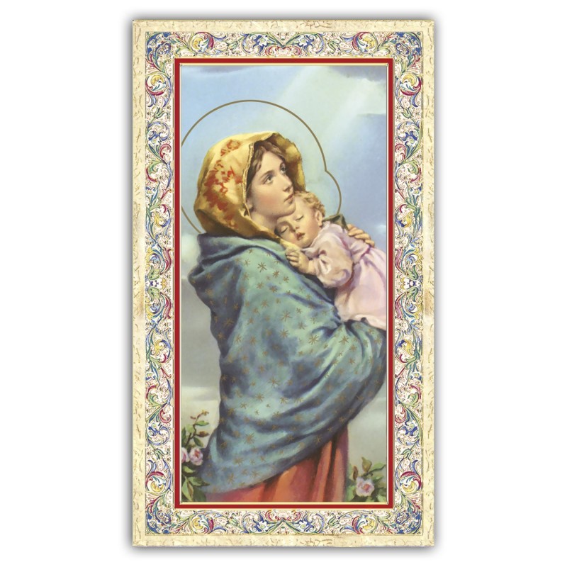 Santino Madonnina del Ferruzzi con preghiera e finiture in oro a caldo Santino Madonnina del Ferruzzi con preghiera e finiture in oro a caldo