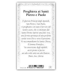 Santino Santi Pietro e Paolo con preghiera e finiture in oro a caldo