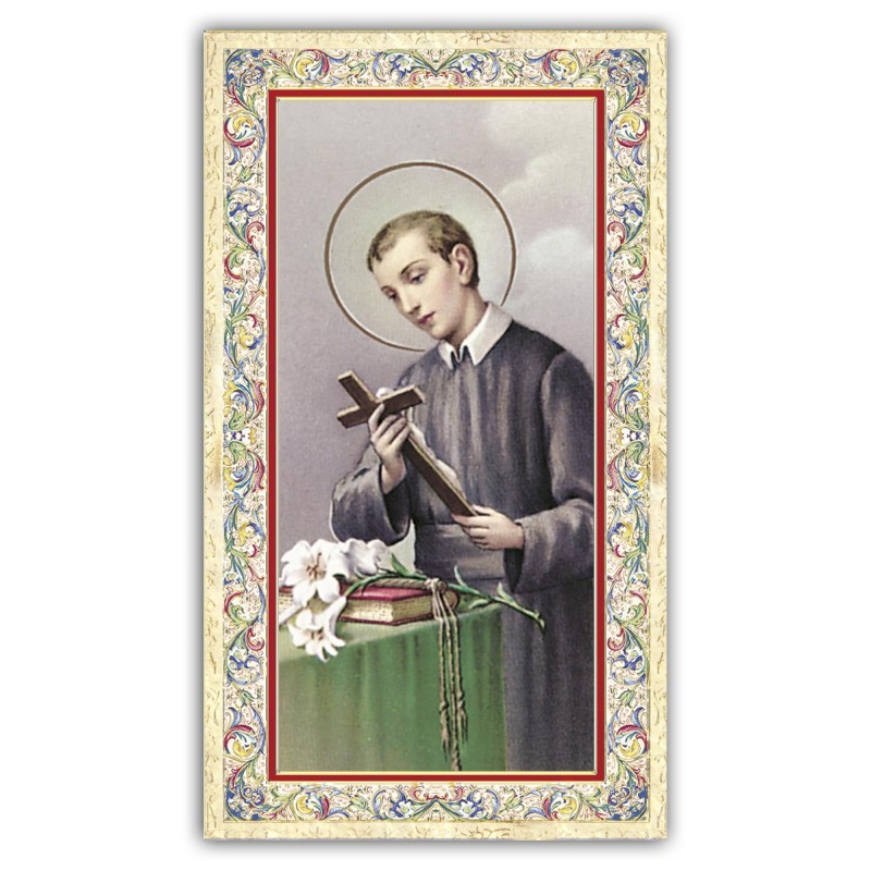 Santino San Gerardo della Maiella con preghiera e finiture in oro a caldo Santino San Gerardo della Maiella con preghiera e finiture in oro a caldo