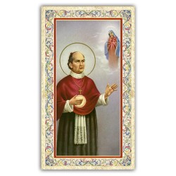 Santino Sant'Antonio Maria Claret con preghiera e finiture in oro a caldo