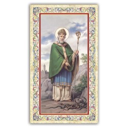 Santino San Patrizio con preghiera e finiture in oro a caldo