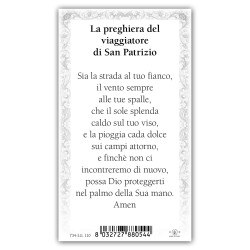 Santino San Patrizio con preghiera e finiture in oro a caldo