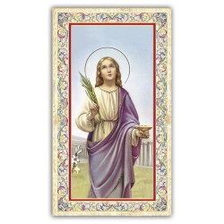Santino Santa Lucia con preghiera e finiture in oro a caldo