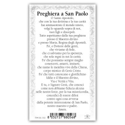 Santino San Paolo con preghiera e finiture in oro a caldo