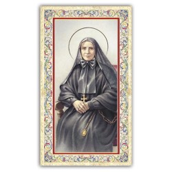 Santino Santa Francesca Cabrini con preghiera e finiture in oro a caldo
