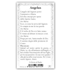 Santino Annunciazione a Maria con preghiera e finiture in oro a caldo