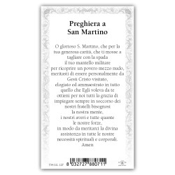 Santino San Martino con preghiera e finiture in oro a caldo