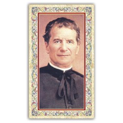 Santino Don Bosco con preghiera e finiture in oro a caldo