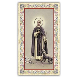 Santino San Martin de Porres con preghiera e finiture in oro a caldo