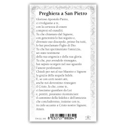 Santino San Pietro con preghiera e finiture in oro a caldo