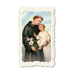 Santino in carta telata color avorio di Sant'Antonio da Padova