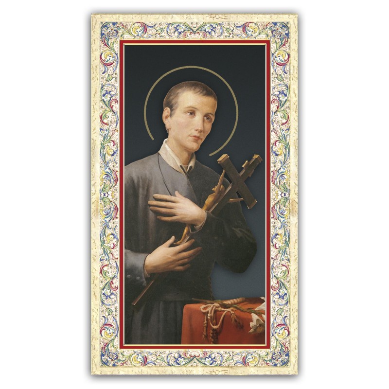 Santino San Gerardo della Maiella con preghiera e finiture in oro a caldo Santino San Gerardo della Maiella con preghiera e finiture in oro a caldo
