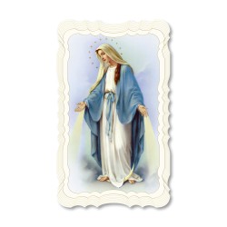 Santino in carta telata color avorio della Madonna Miracolosa