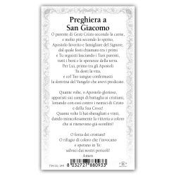 Santino San Giacomo con preghiera e finiture in oro a caldo