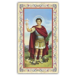 Santino Sant'Espedito con preghiera e finiture in oro a caldo