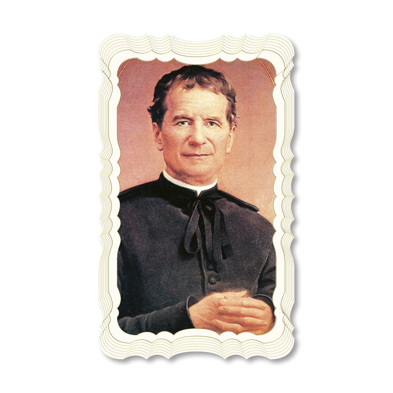 Santino in carta telata color avorio di San Giovanni Bosco Santino in carta telata color avorio di San Giovanni Bosco