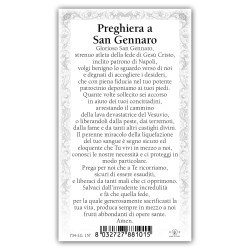 Santino San Gennaro con preghiera e finiture in oro a caldo