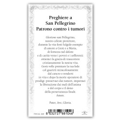 Santino San Pellegrino con preghiera e finiture in oro a caldo