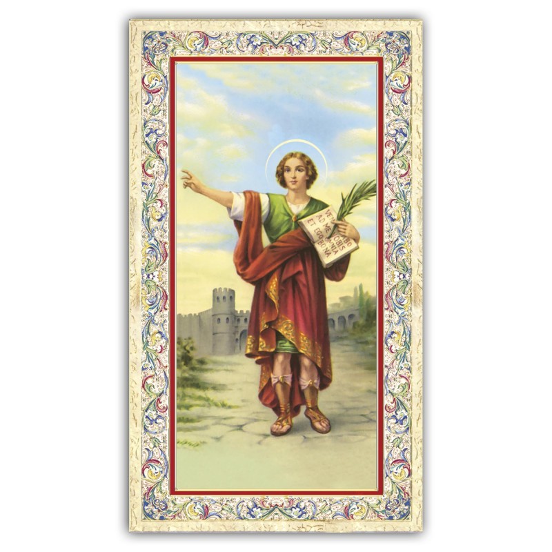 Santino San Pancrazio con preghiera e finiture in oro a caldo Santino San Pancrazio con preghiera e finiture in oro a caldo