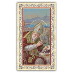 Santino Sant'Alfonso Maria de Liguori con preghiera e finiture in oro a caldo