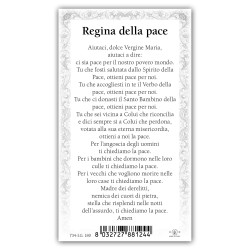 Santino Madonna della Pace con preghiera e finiture in oro a caldo