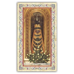 Santino Statua della Madonna di Loreto con preghiera e finiture in oro a caldo