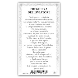 Santino Statua della Madonna di Loreto con preghiera e finiture in oro a caldo