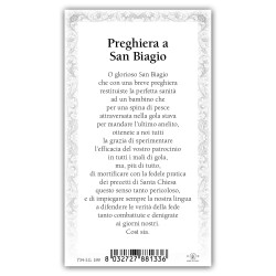 Santino San Biagio con preghiera e finiture in oro a caldo