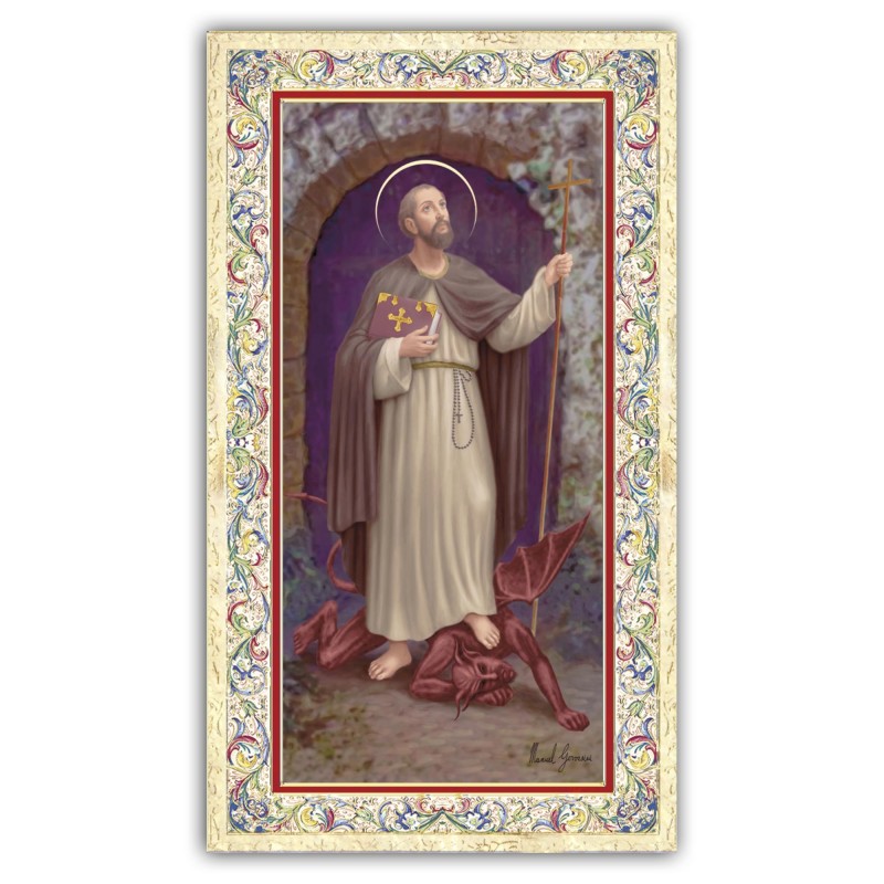 Santino San Guglielmo con preghiera e finiture in oro a caldo Santino San Guglielmo con preghiera e finiture in oro a caldo