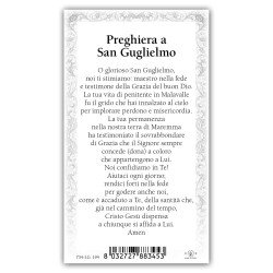 Santino San Guglielmo con preghiera e finiture in oro a caldo