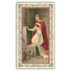 Santino Santa Filomena con preghiera e finiture in oro a caldo