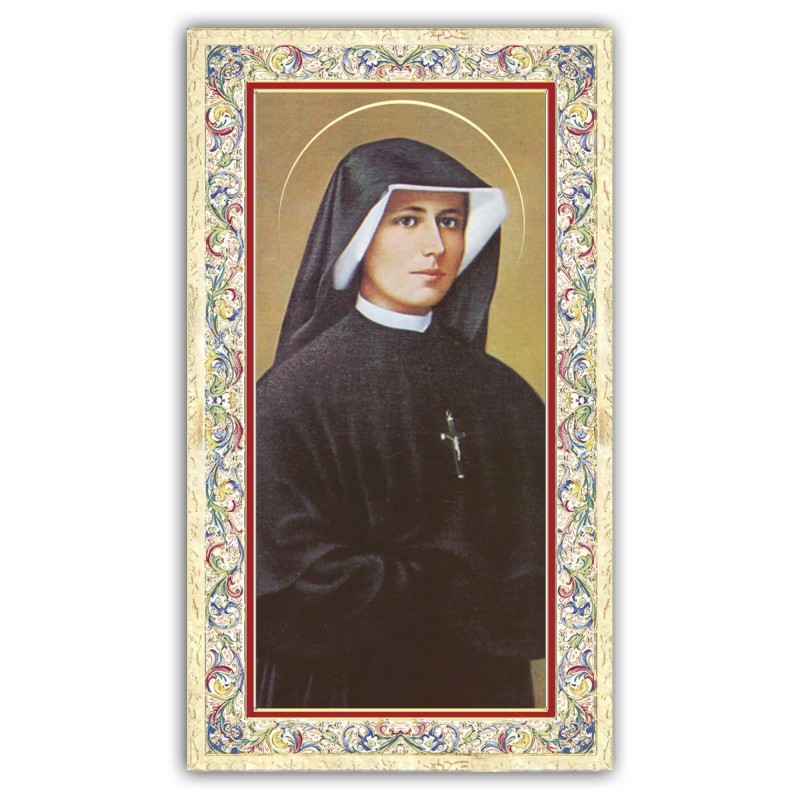 Santino Suor Faustina Kowalska con preghiera e finiture in oro a caldo Santino Suor Faustina Kowalska con preghiera e finiture in oro a caldo
