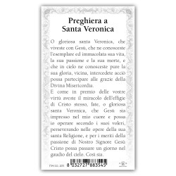 Santino Santa Veronica con preghiera e finiture in oro a caldo