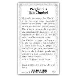 Santino San Charbel con preghiera e finiture in oro a caldo